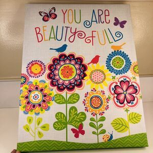 Oopsy Daisy Too Art Picture Butterflies and Flowers You are Beauty 14x18